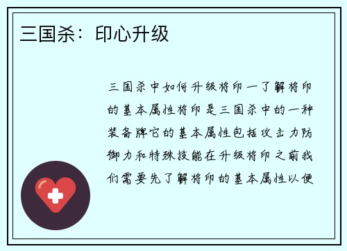 三国杀：印心升级